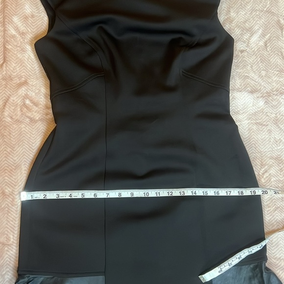 🌟HOST PICK🌟 Chaps black stretch dress with faux leather accents - Picture 6 of 12